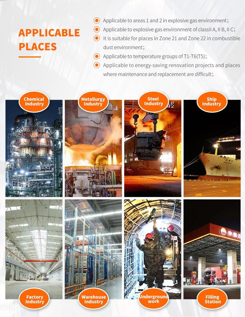 Atex Hazardou S Area Outdoor Lighting IP66 Atex Lighting Explosion Proof UFO LED Explosion Proof Lamp with Bracket