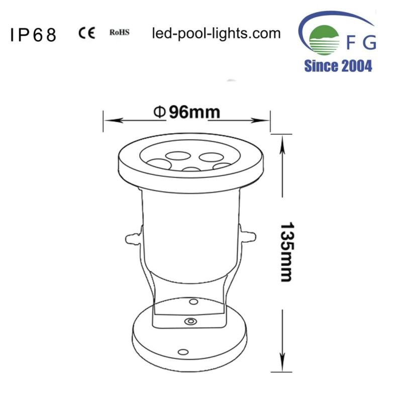 High Quality IP68 18W RGB Remote Controlled 304 Stainless Steel LED Underwater Light with Smart Controller