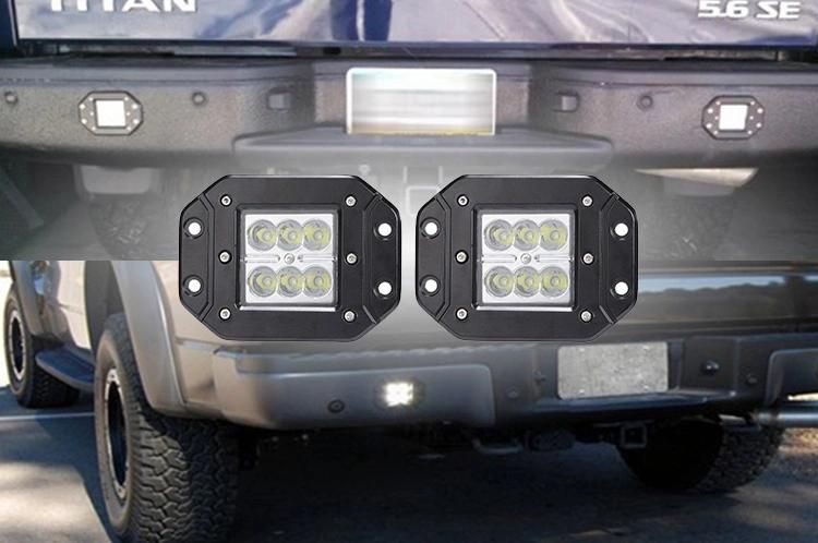 18W 2PCS 18W Flood LED Work Light Driving Lights LED Light Bar off Road LED Lights Flush Mount for Jeep Truck Tacoma Bumper ATV UTV Faros LED 4X4