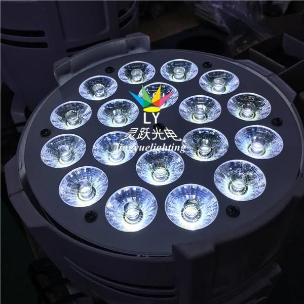 Professional Stage 18X18W RGBWA UV LED PAR Can Lights for Weddings