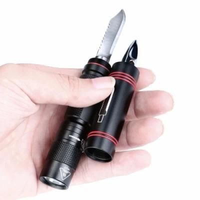 Portable Multifunction LED Torch with Protection Knife Glass Breaker Flashlight