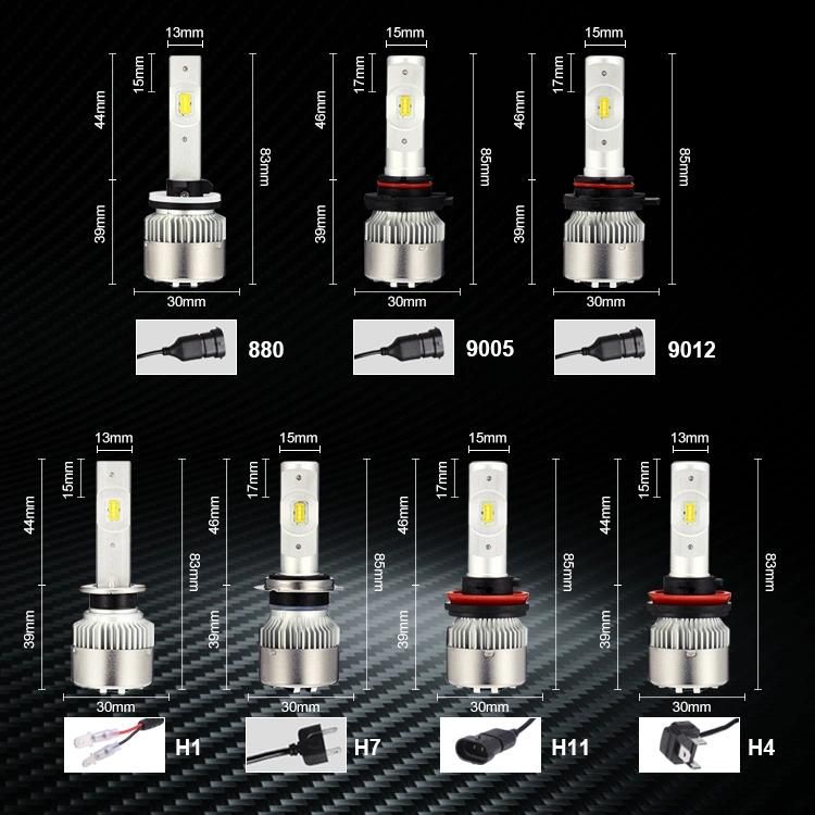 Focos LED R3 LED Car Headlight H4 50W Bombillo Luz LED LED H7 H1 H3 H8 H11 9005 9006 Auto Headlamp Fog Light Bulbs Car LED H7