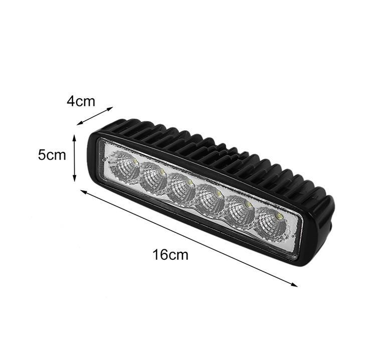 Offroad Flood Spot Work Light 18W LED Working Lights Car Accessories for Truck ATV 4X4 SUV 12V 24V 18W 6 Inch LED Light Bar