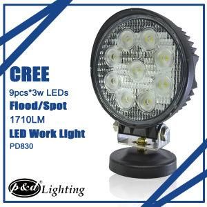Black Round Flood 27W LED Working Light, LED Work Lamp (PD830)