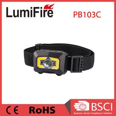 Plastic Motion Sensor Micro USB Rechargeble Headlamp