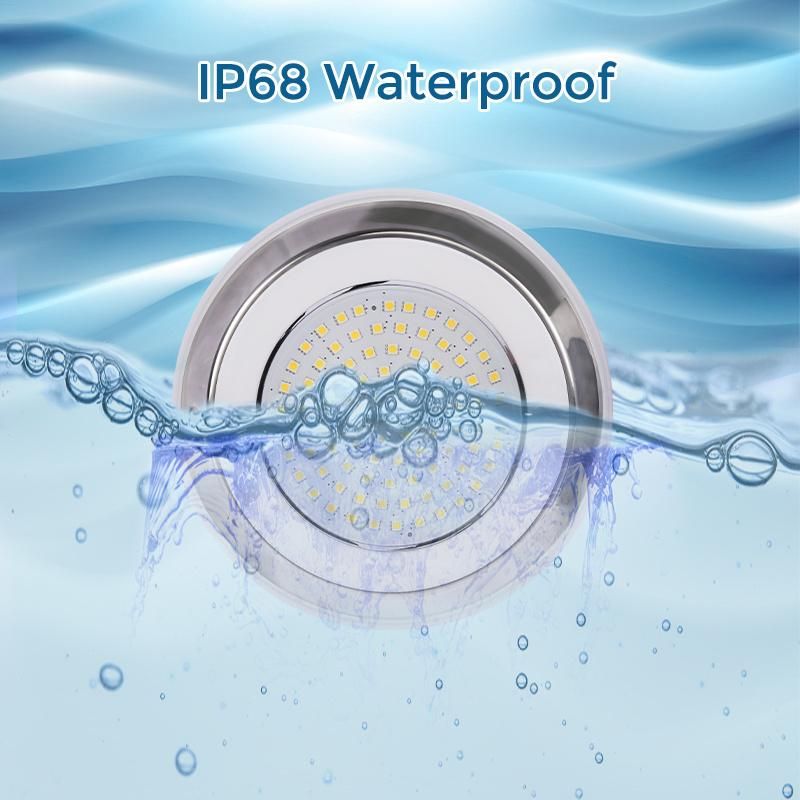 Wall Mounted Underwater Submersible DC 12 Volt Stainless Steel Swimming Pool RGB LED Pool Lamp