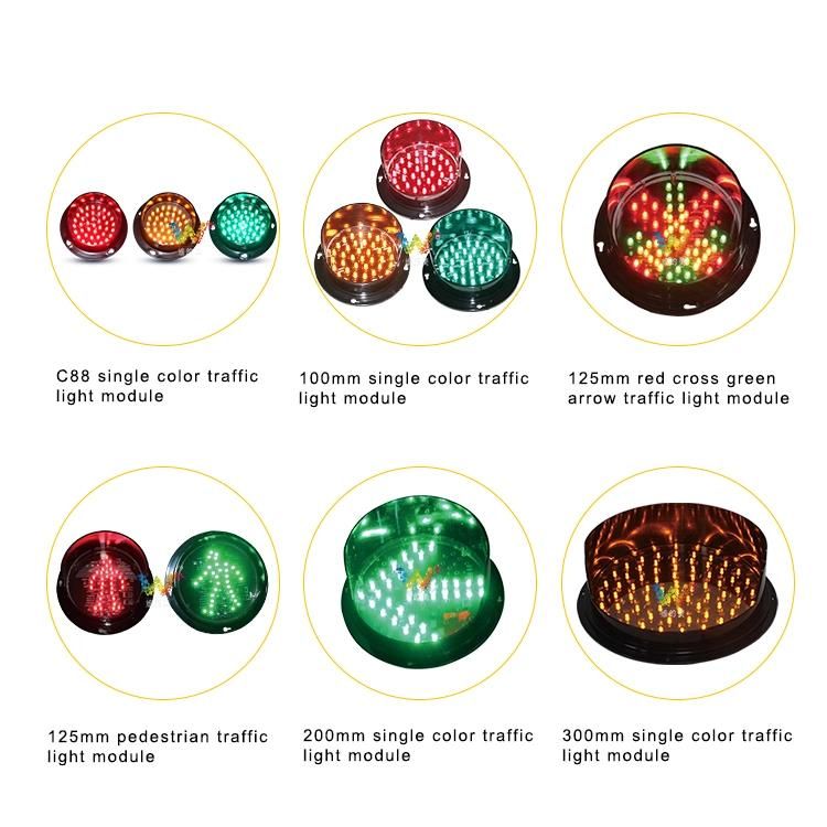 Outdoor Full Ball Red and Green Pedestrian Traffic Signal Light for Roadway Crossing