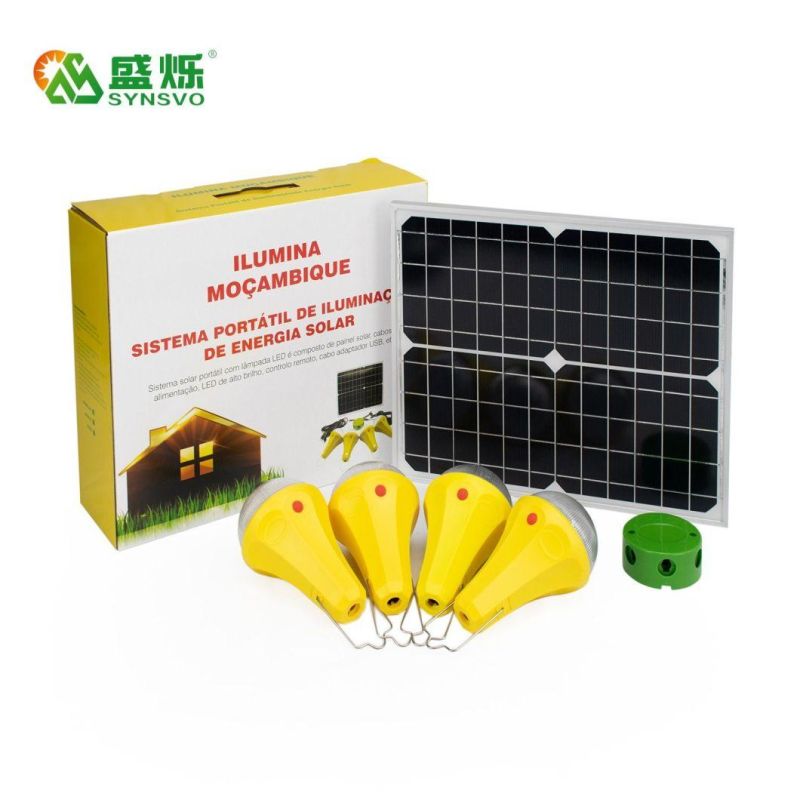 Home Solar Power System Light Kit with 5200mAh Battery Camping House Outdoor Lighting