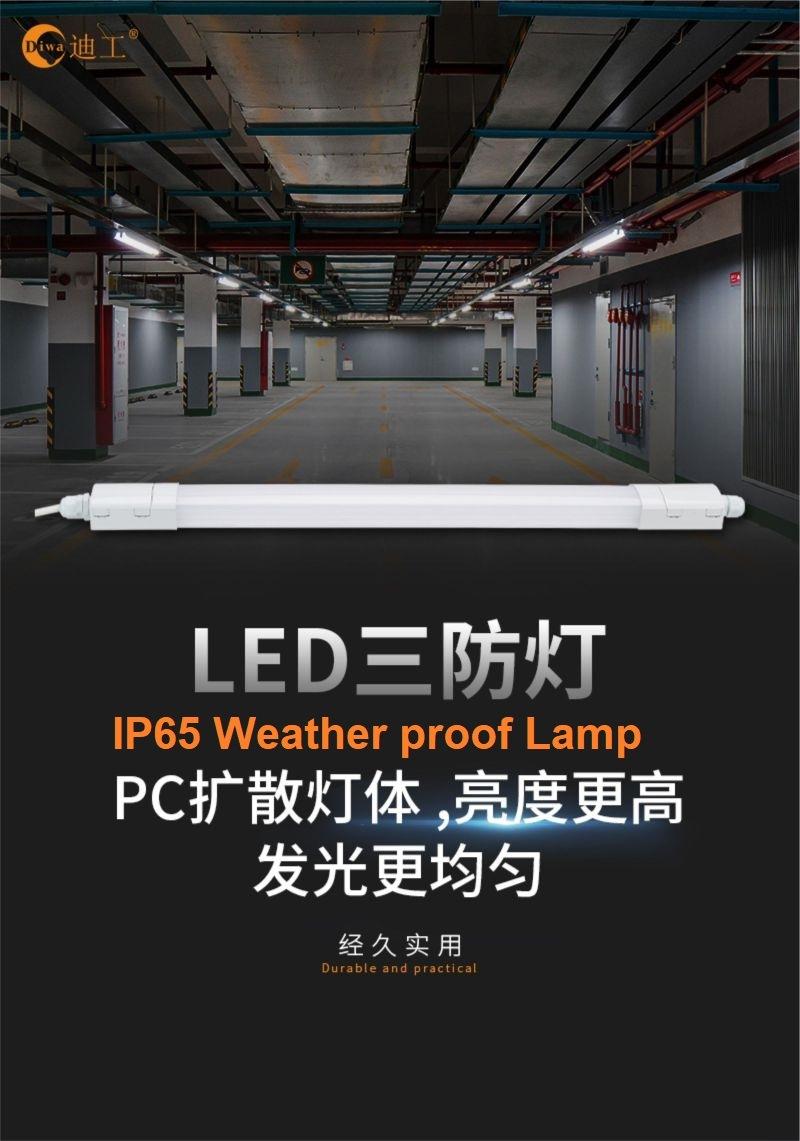 P65 Tri-Proof LED Lighting Fixture with Quick Linkable Design