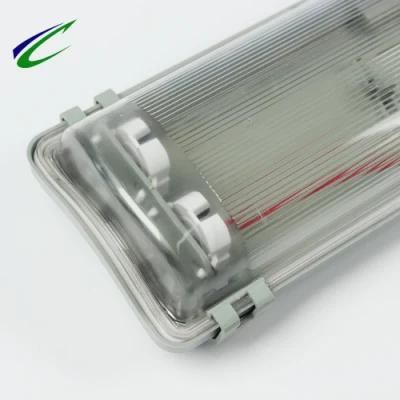 Tri-Proof Light with Two LED Tubes or Fluorescent Lamp Office Down Light Tunnel Light