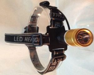 ABS Plastic Gold LED Q5 Head Light for Camping (MC1021)