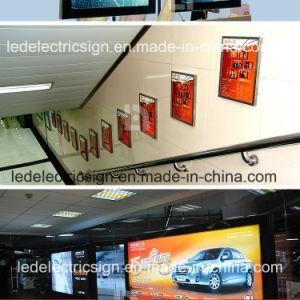 Metro Slim LED Light Box Advertising Display with Stairway Wall Mounted Aluminum Frame LED Sign Board