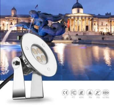 3W IP68 Structure Waterproof Adjustable Support Submersible LED Swimming Pool Light with ERP