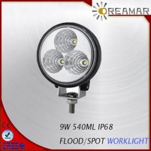 IP68 9W Epistar 10-30V DC LED Work Light for Cars, Truck, Jeep, 4X4