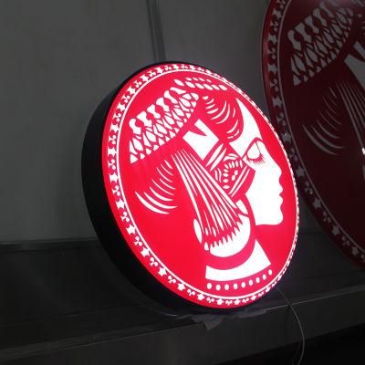 Customized 3D Acrylic LED Illuminated Outdoor Advertising Round Shape Light Box