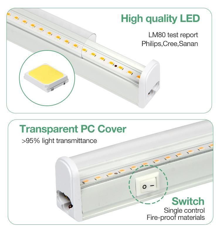 Plant Use Red and Blue LED Tube Lighting Type 2FT 4FT 120 Degree T5 8W 14W 28W Fixture Full Spectrum LED Grow Light