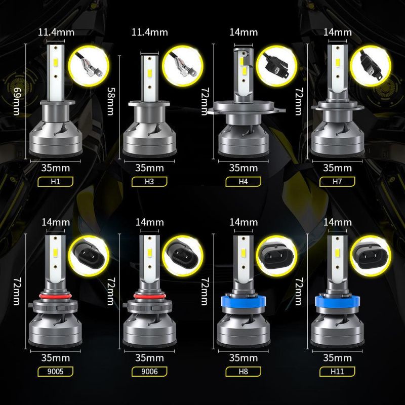 Dxz Factory 3570 9003 H4 High Low Beam Car LED Headlight Kit 12000lm 60W Automobles Bulbs Lamp Motorcycle H4 Car Headlight