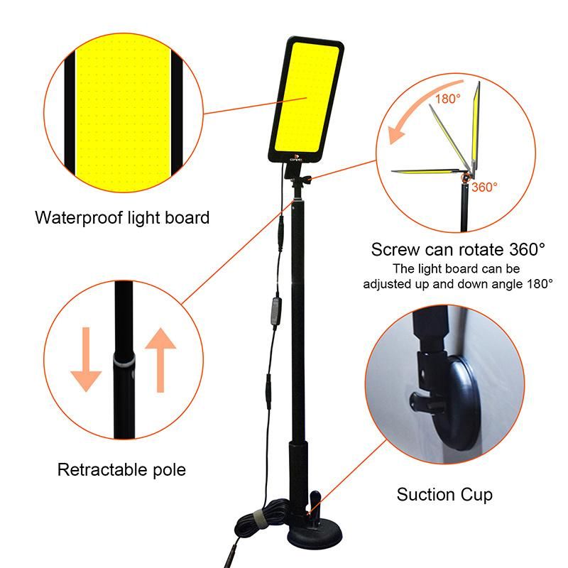 Conpex Portable Lamp with Pole Tent Light Rating Outdoor Light Worklight for Garage