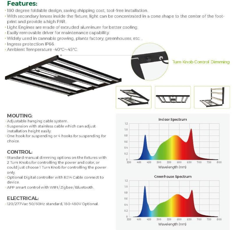 High Power 480W 640W 1000W Plant Lamp LED Grow Lamp Full Spectrum for Greenhouse Indoor Plants Seed Veg Bloom