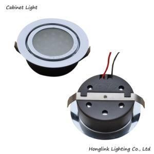 Ce Chrome Round LED Cabinet Light Recessed Furniture and Cabinet