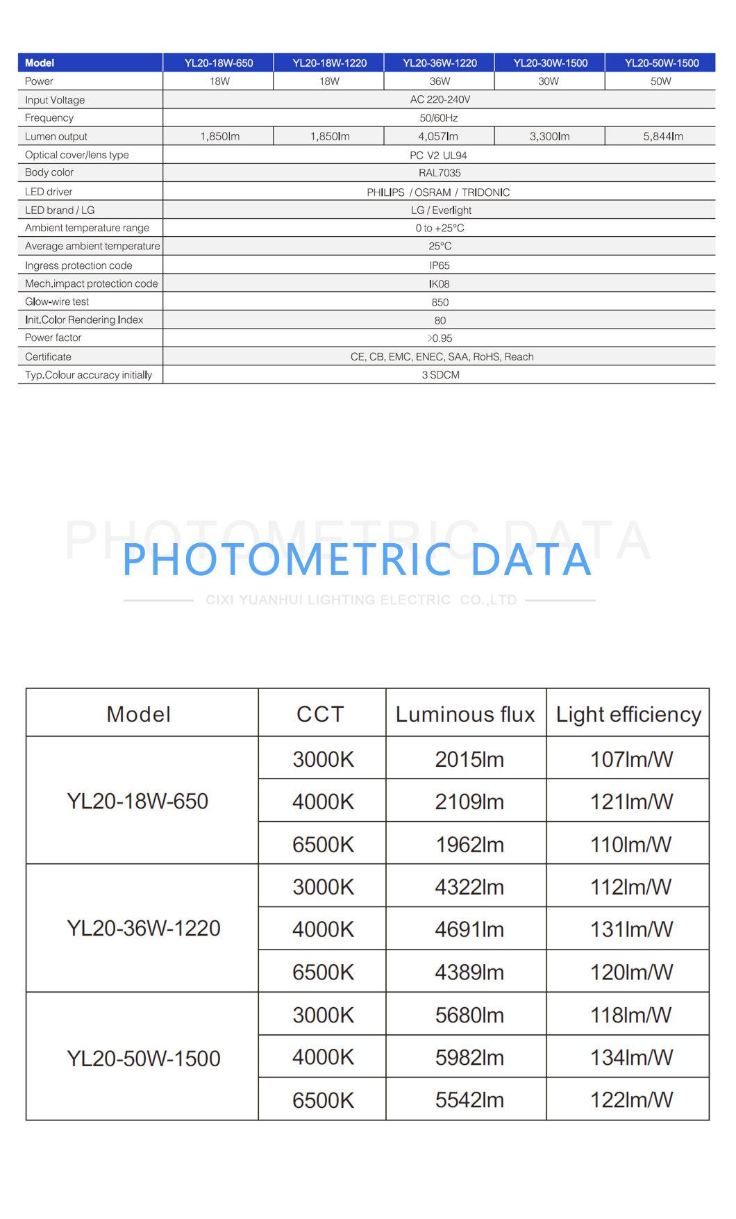 IP65 Extrusion Intergrated LED Waterproof Light for Factory