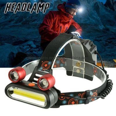 Wholesale Quality Head Torch Lamp Adjustable LED Head Torch Light 18650 Camping 4 Modes Rechargeable Headlight COB Motorcycle LED Headlamp