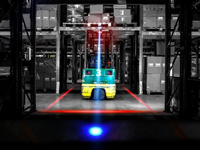 10W Forklift Light, Safety Zone Lights, LED Border Lights Reversing Warning Lights, Straight Line Safety Signs Blue Light,