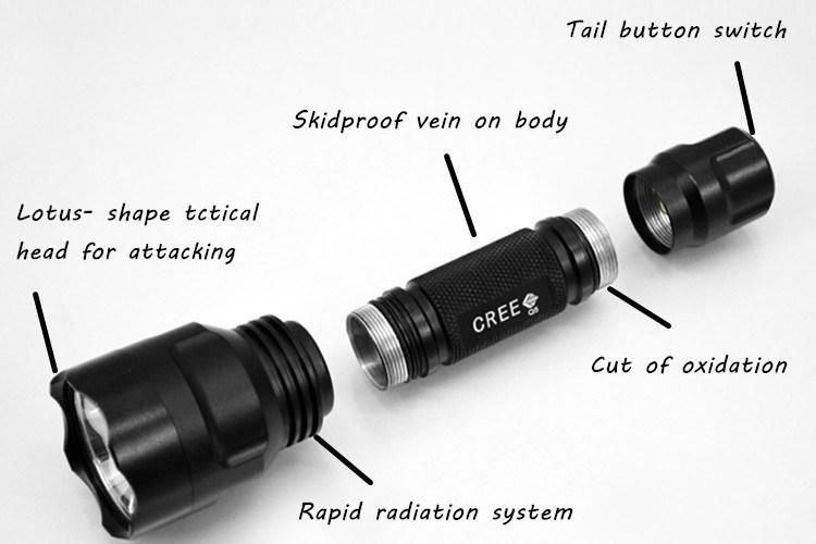 C8 Tactical LED Flashlight T6/L2/COB+T6 Torch for Riding Camping Hiking with Side COB Work Light Design by 18650 battery