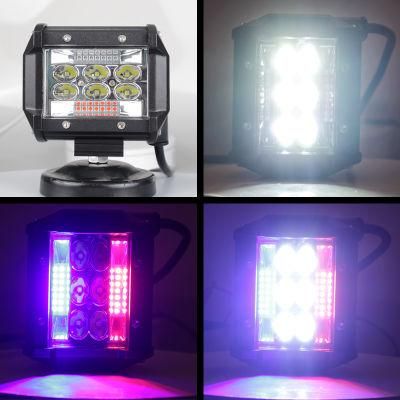 Haizg 60W 4 Inch LED Work Light Amber White Strobe LED off-Road Vehicle Bar Light LED Work Light