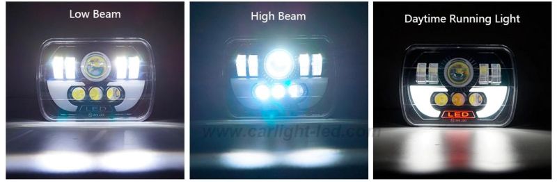 5X7 Inch Multi-Function Truck Headlight with High/Low Beam and DRL