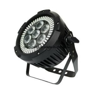 7X12W PAR Light RGBWA+UV 6 in 1 LED+144X0.2W RGB 3 in 1 7PC Colorful Rotation LED PAR Stage Light