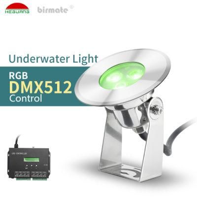 DC12V 3W RGB DMX512 Control Flow Changing Color IP68 LED Underwater Pool Lighting LED Light