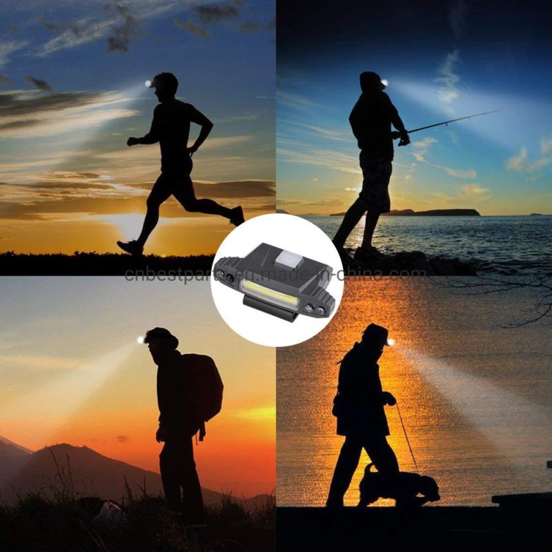 High Quality Red Warning Flashing Head Torch Lamp Rechargeable Sensor Switch LED Headlight Hot Sale COB LED Headlamp