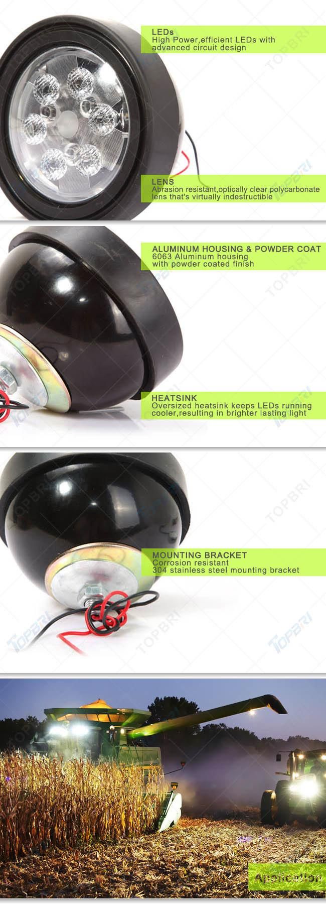 5inch 18W Machine Light LED Agriculture Headlight