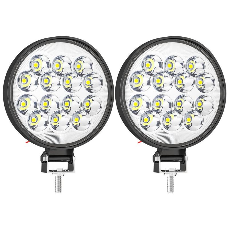 Dxz New Model 14LED 42W Round Car LED Fog Lights for Trucks Cars LED Work Light Bar for off Road Car/Motorcycle SUV Boat / ATV