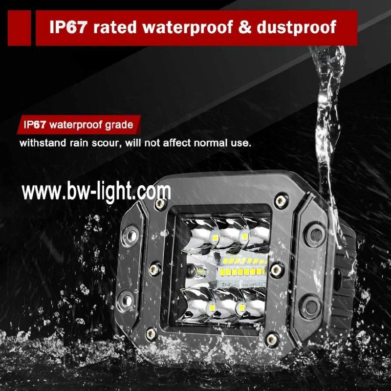 Fog off Road Lights Triple Row Waterproof Spot Flood Combo Beam LED Cubes Lights