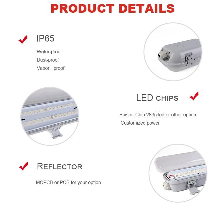 LED Triproof Light 18W 36W T8 Fluorescent Tube IP65