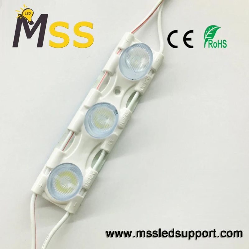 China Super High Brightness 400lm CE RoHS 3LED SMD Waterproof 3030 SMD 3W Injection LED Lens Module for Outdoor Advertising