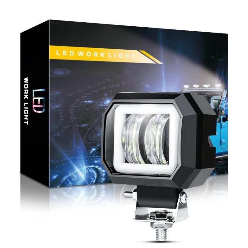Dxz 20W 3inch 7D Lamp Angel Eyes Waterproof Square LED Light Bar Spot Light Motorcycle Offroad Car Boat LED Work Light