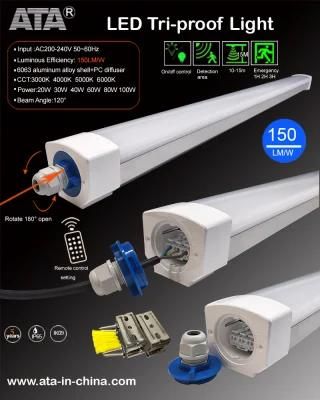 Solar LED LED Light Tube Water Proof SMD/COB 2FT/3FT/4FT/5FT/8FT 20W/40W/50W/60W/80W/100W LED Tri-Proof Light