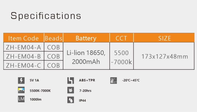 10W LED High Power Rechargeable Emergency COB LED Floodlight