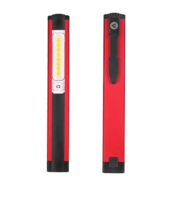 Rechargeable USB COB LED Flashlight with Magnet Pen Clip