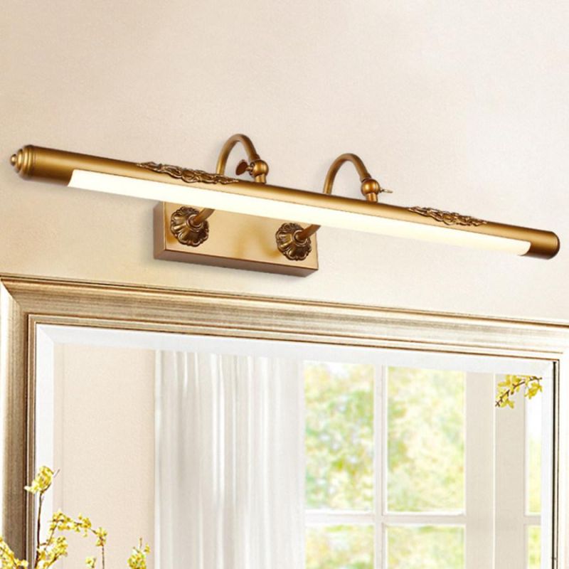 Adjustable Retro Bathroom LED Mirror Light Bronze Carved Bathroom Cabinet Vanity Mirror Light (WH-MR-42)