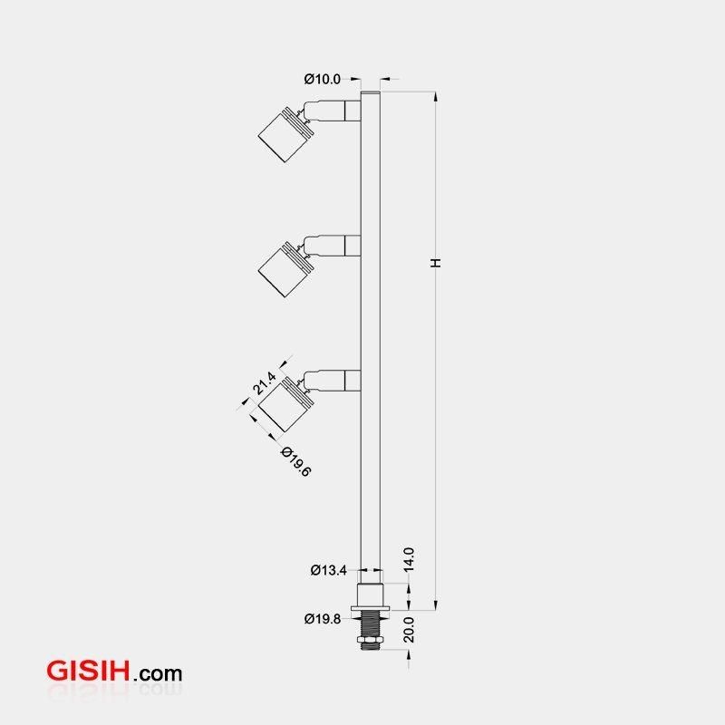 3W LED Standing Cabinet Showcase Spotlight Light for Furniture LC7317-3