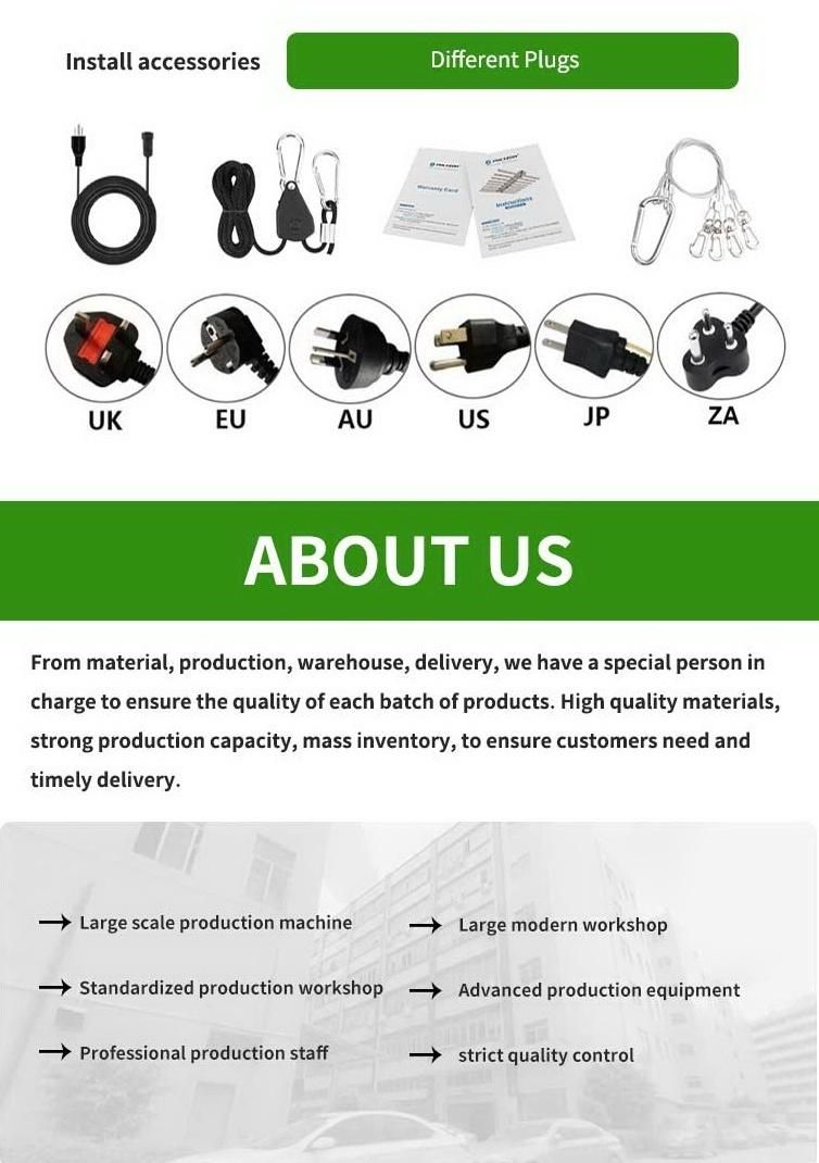 Sunlight Full Spectrum Industrial Hemp Epistar High Umol Adjustable LED Grow Light for Plants 600W 6 Bar