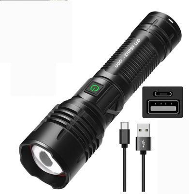 Super Bright Rechargeable Tactical Flashlight High Lumen Zoomable IP68 Waterproof