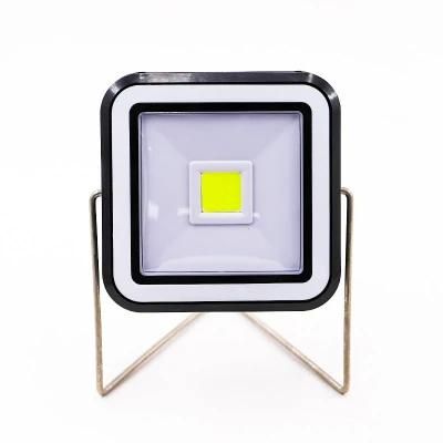 Solar Outdoor Portable USB Rechargeable LED Floodlight COB Worklight with Charging Function
