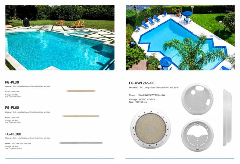 Hot Sales ABS Surface Mounted LED Underwater Swimming Pool Light Piscina De Luz LED Wiith Universal Bracket