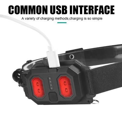 Waterproof LED Head Light with Battery Indicator USB Rechargeable Light