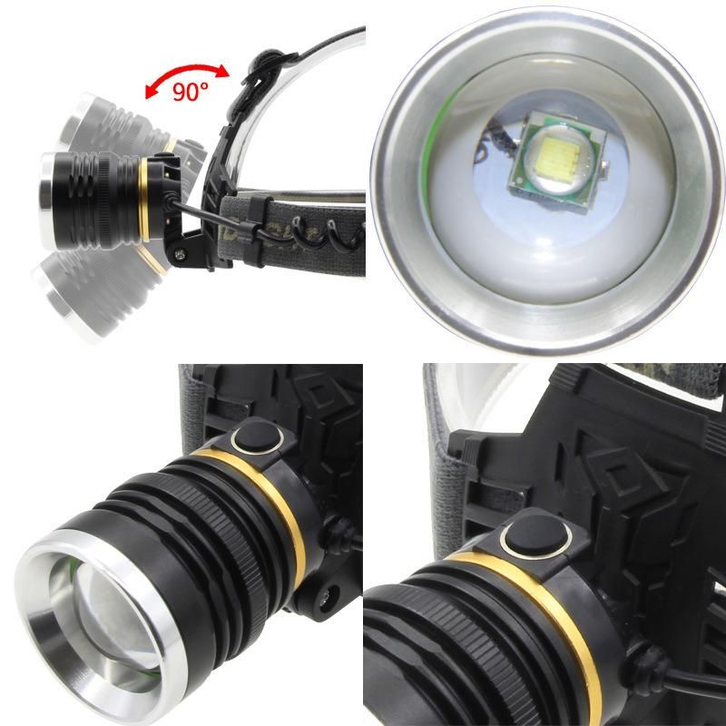 New USB Zoom Headlight T6 P50 Rechargeable Headlight